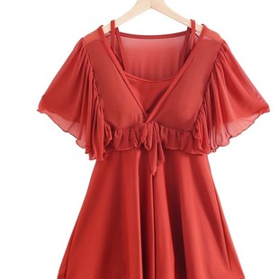 游泳衣女士中老年遮肚显瘦保x守大码 温泉连体泳 中年妈妈黑色新款