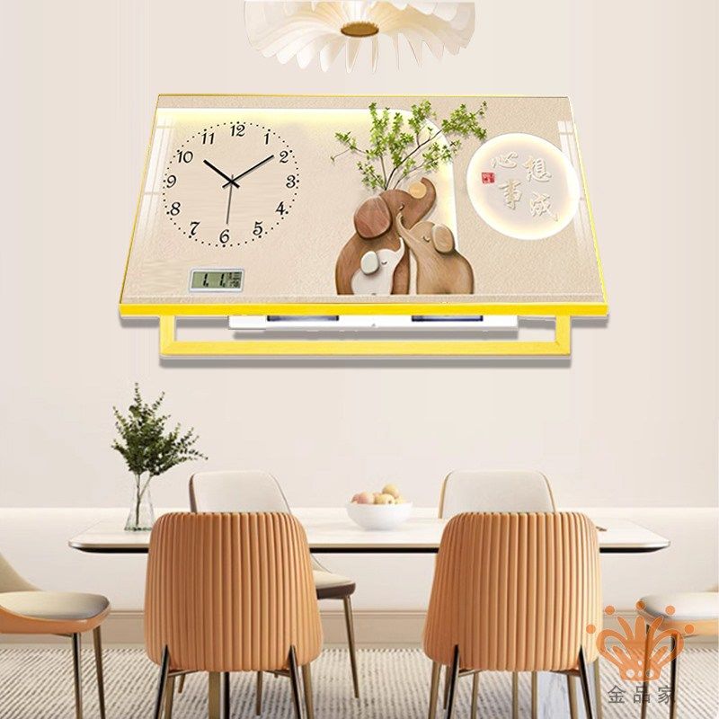 简约绿植万年历大尺寸电表箱装饰画带钟表遮挡R配电箱开关时钟挂,家居饰品,现代装饰画,淘宝优惠券,粉丝福利购,淘宝优惠卷