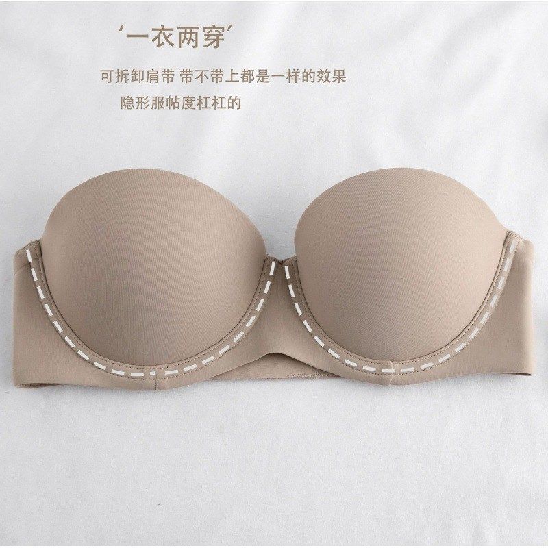 软钢圈光面内衣小胸聚拢半杯上托显大J收副乳防下垂文胸罩薄款