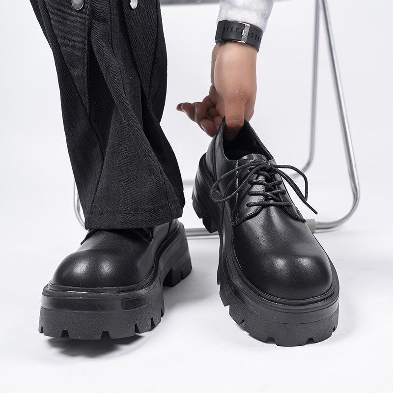 厚底德比鞋子增高大头鞋低帮马A丁靴英伦休闲皮鞋高级感男士小皮,流行男鞋,休闲皮鞋,淘宝优惠券,粉丝福利购,淘宝优惠卷