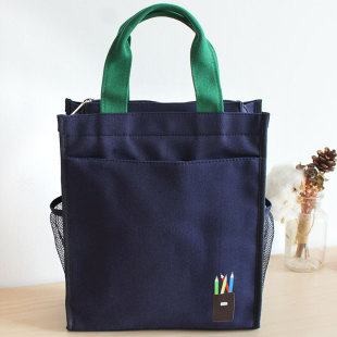 可爱帆布艺手提袋A4书袋中小学生复习补J拎书袋课包办公资料文件