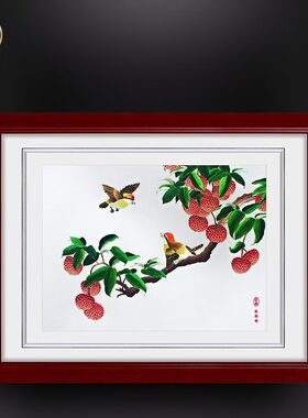 品粤广绣手工刺绣挂画摆件办公室客厅卧室家居装饰W开业乔迁礼品