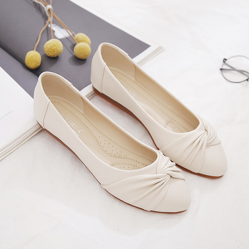 单鞋女2023新款春秋女鞋百搭妈妈鞋子H夏豆豆鞋软皮软底防滑平底,女鞋,浅口单鞋,淘宝优惠券,粉丝福利购,淘宝优惠卷