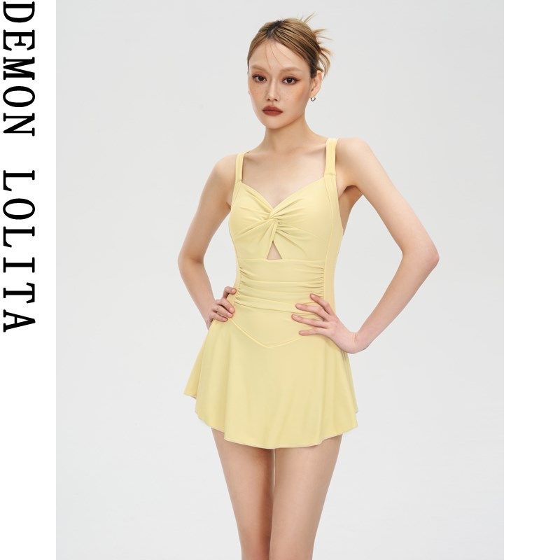 泳衣女2024新款连体裙t式保守遮肉显瘦小胸聚拢学生平角度假泳装,运动/瑜伽/健身/球迷用品,连体泳衣,淘宝优惠券,粉丝福利购,淘宝优惠卷