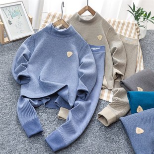 冬季打底套装男童弹力发热衣儿z童中领打底衫内搭裤大童秋衣卫生