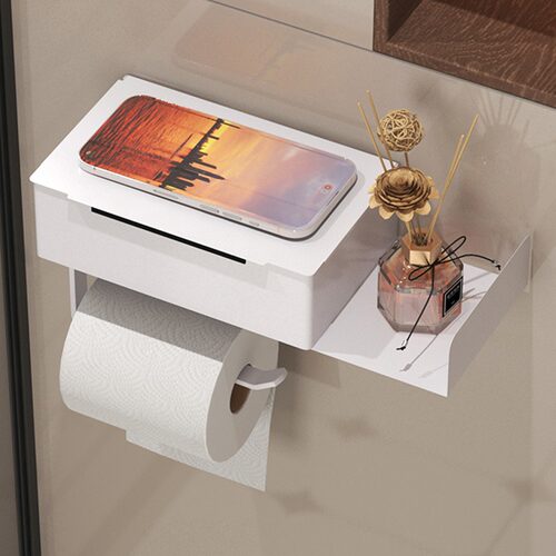 浴室卷纸置物架免打孔厕所纸巾架墙上多功能厕纸盒家用卫生纸收纳