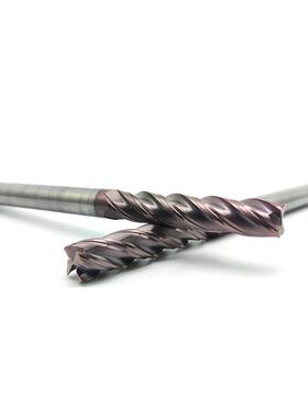 天美4刃钨钢铣刀 整体硬质合金四刃加长铣刀 紫色涂层 可非标