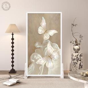 饰移动简约座屏 现代奶油风屏风隔断客厅卧室入户玄关家用遮挡装