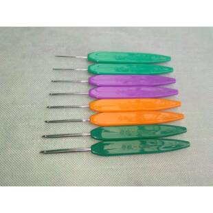 宁波柳氏钩针 彩柄款式 手工自制 不锈钢钩针 毛衣编织工具