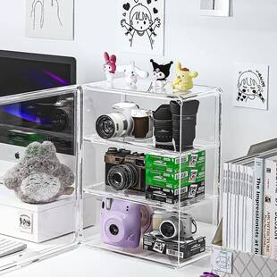 ccd数码相机透明亚克力收纳盒防潮拍立得收纳柜胶片镜头配件桌面