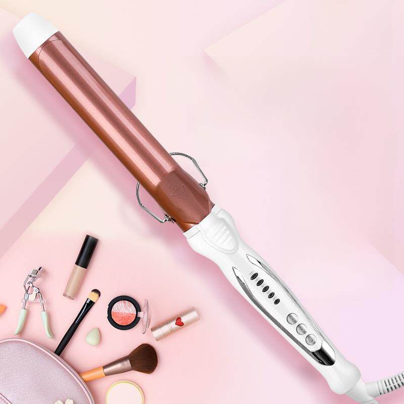 韩国陶瓷电卷发棒大波浪理发店内扣造型的女性大卷发，不伤害头发