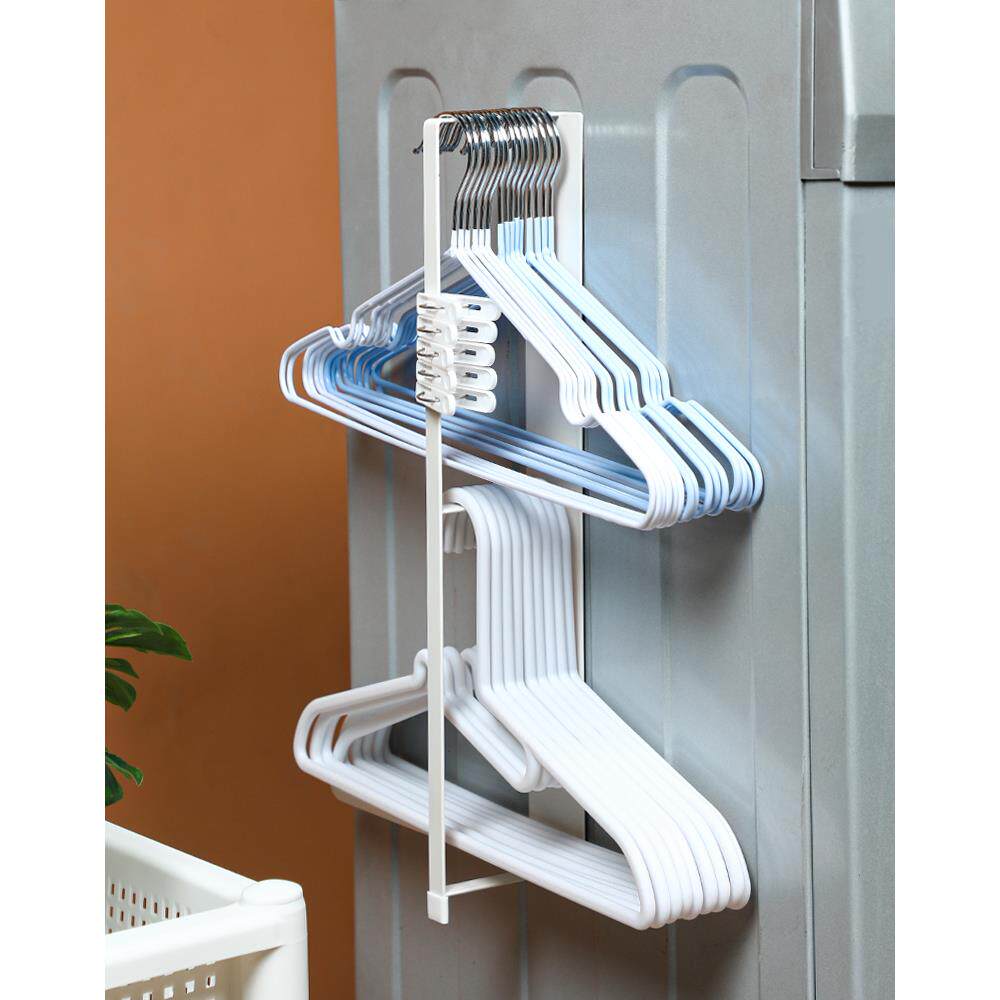 日式洗衣机侧置物架磁吸衣架收纳架免打孔多用铁质挂架 米木.4207