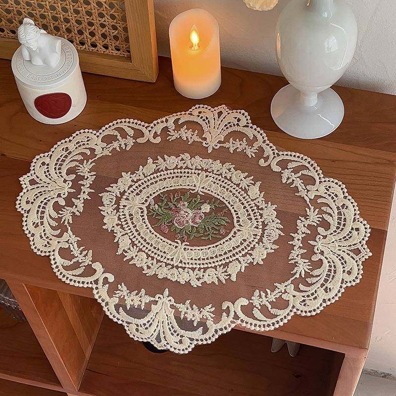 浪漫生活刺绣蕾丝桌垫 ins风覆古家用装饰盖巾餐垫 背景拍摄道具,居家布艺,桌布,淘宝优惠券,粉丝福利购,淘宝优惠卷