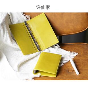 许仙家 头层牛皮a6活页本slim窄版/personal宽版书衣手账本外壳