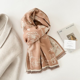 秋冬新款 围脖学生仿羊绒妈妈 保暖围巾女两用办公室披肩围巾时尚