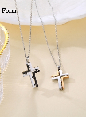Anti Form高级感时尚风十字架项链男女小众轻奢锁骨链饰品