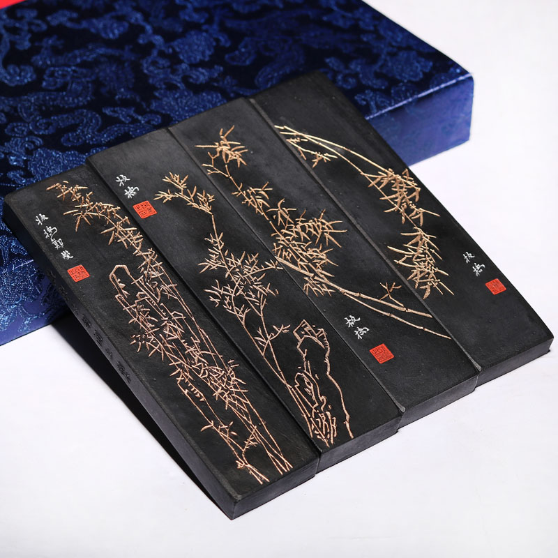 国家非遗古法纯松烟墨胡开文竹报平安套装徽墨徽州墨锭墨块墨条礼