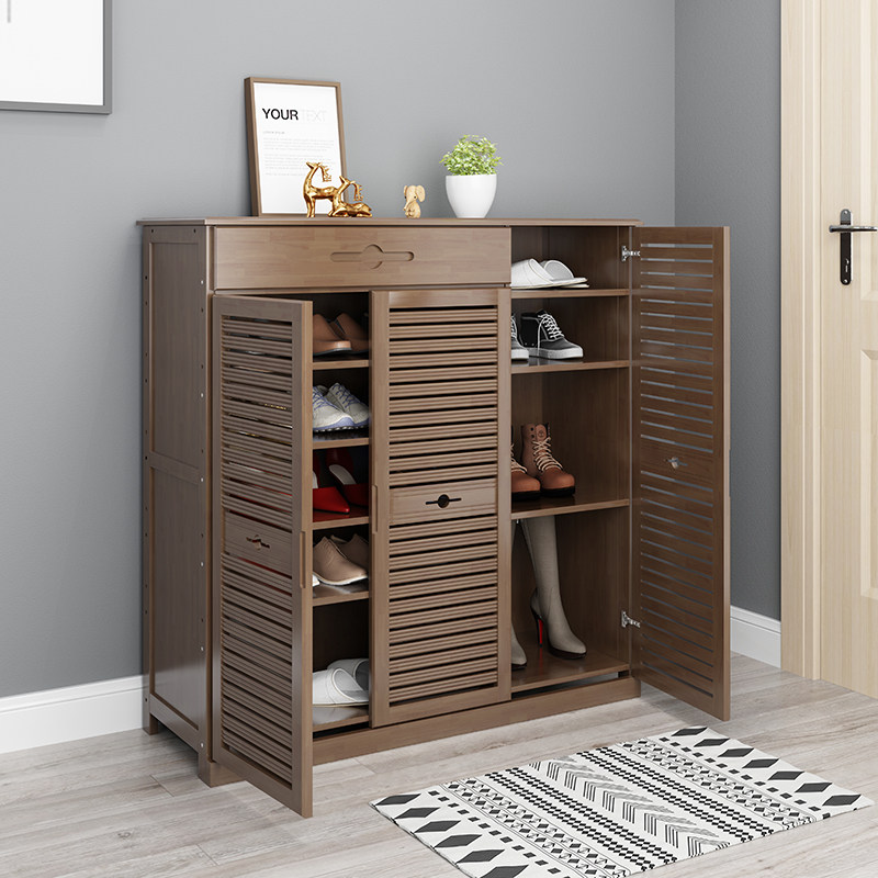 楠竹鞋柜家用门口鞋架子多层经济型阳台大容量实木玄关鞋柜防尘,住宅家具,鞋架,淘宝优惠券,粉丝福利购,淘宝优惠卷