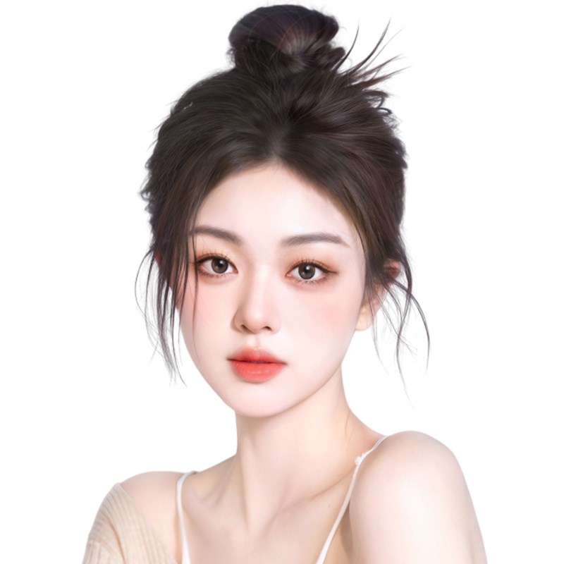 胎毛八字刘海假发女片头顶轻薄自然前额补发颅顶真发发际线假发贴