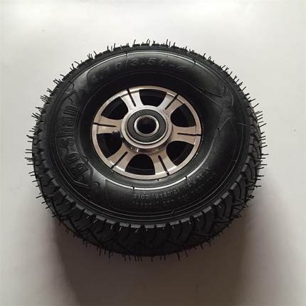 10寸充气轮3.50-4橡胶打气轮手推车轮子老虎车轮胎实心轮25/300-8