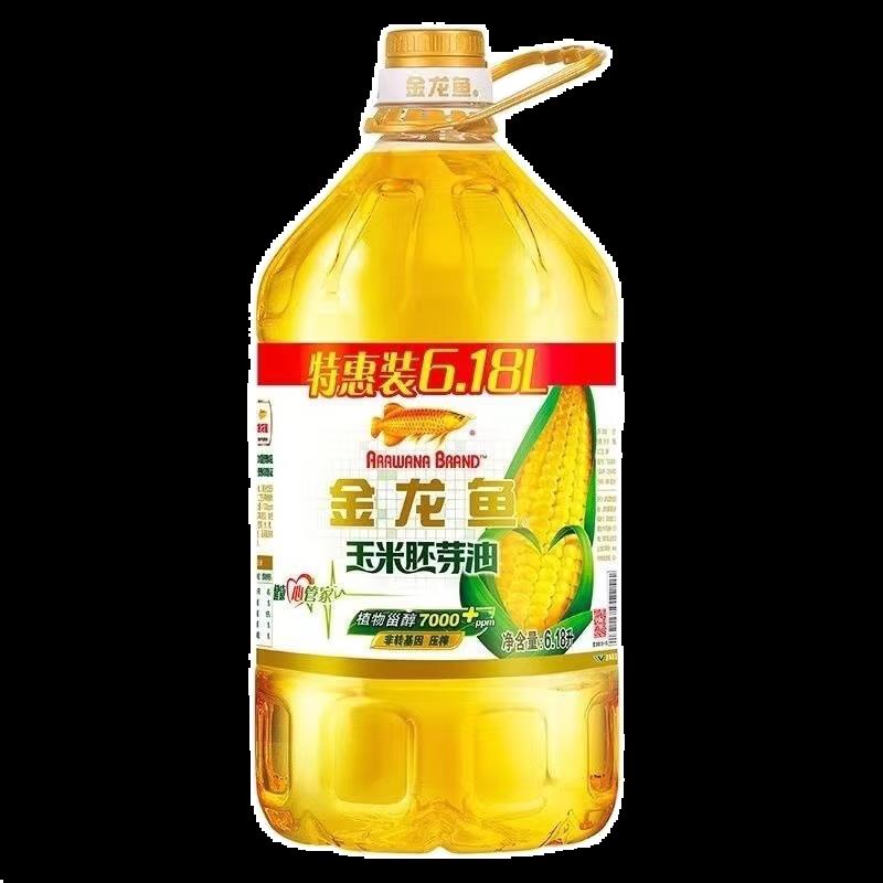 现货金龙鱼玉米胚芽油6.18L非基因改造压榨一级家用食用植物油色