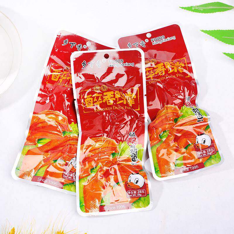 现货乡下香醉香鸭掌温州特产香辣味醋泡鸭爪鸭脚熟食卤味休闲 零