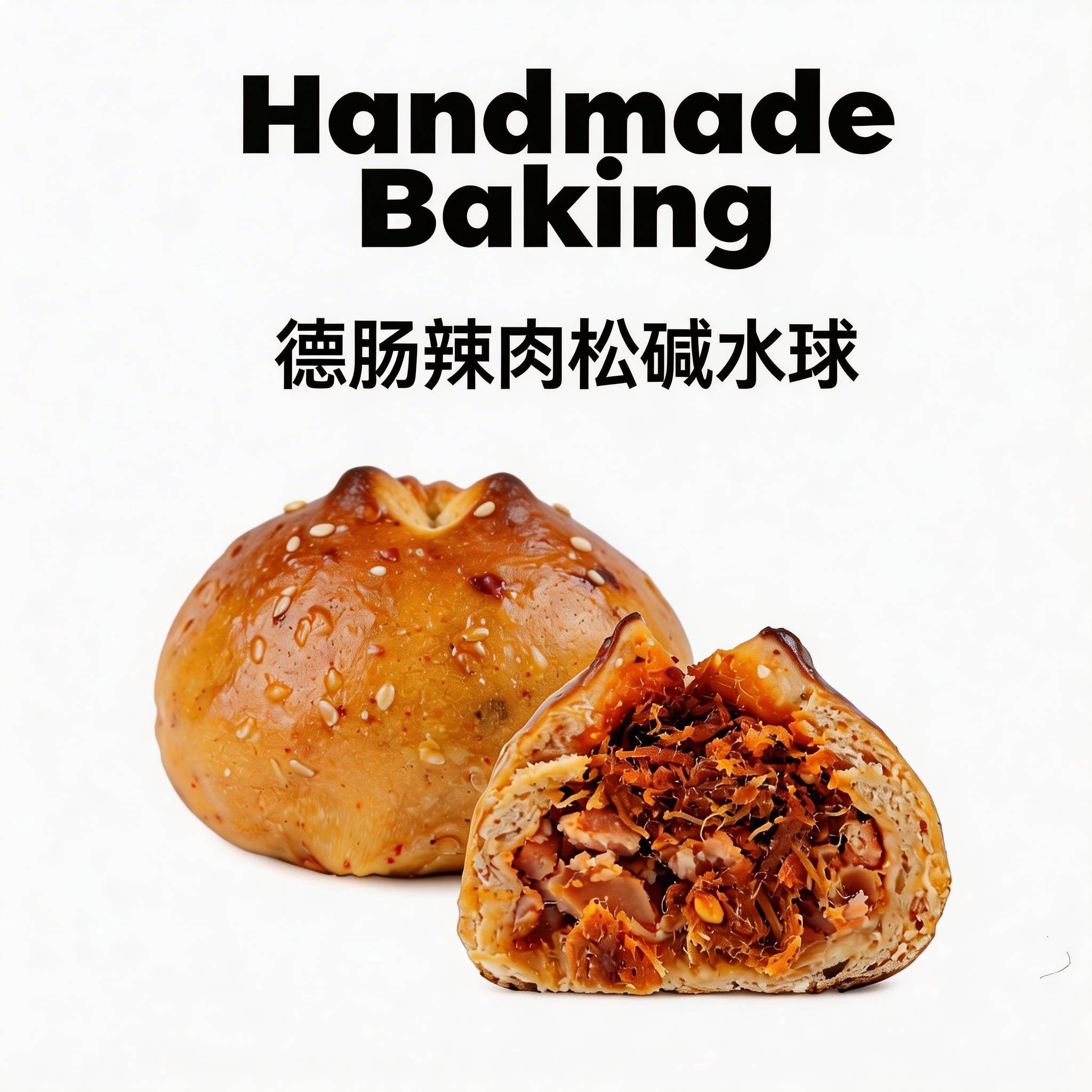 现货手工夹心面包谷麦秋实德肠辣肉松碱水球新鲜手工烘焙夹心面包