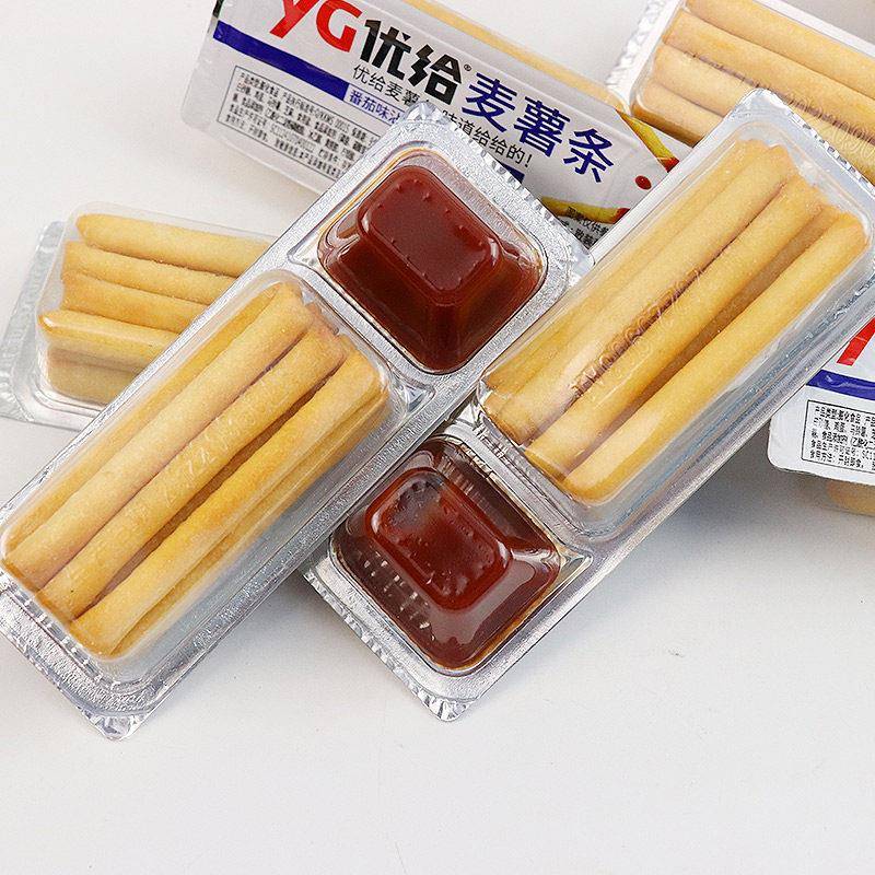 现货优给麦薯条番茄酱饼干手指棒饼沾酱营养早餐代餐办公室休闲小