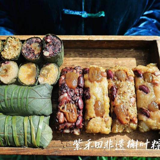 现货紫禾田非遗槲叶粽子原味蜜枣桂花紫糯米大黄米河南特色端午节
