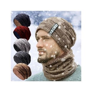Woolly Beanie Hat Cxap Scarf And 2pcs Mens Winter Warm Ski