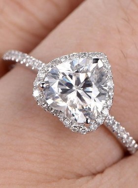 Heart Rings for Women Silver Color BrIidal Jewelry Cubic Rin
