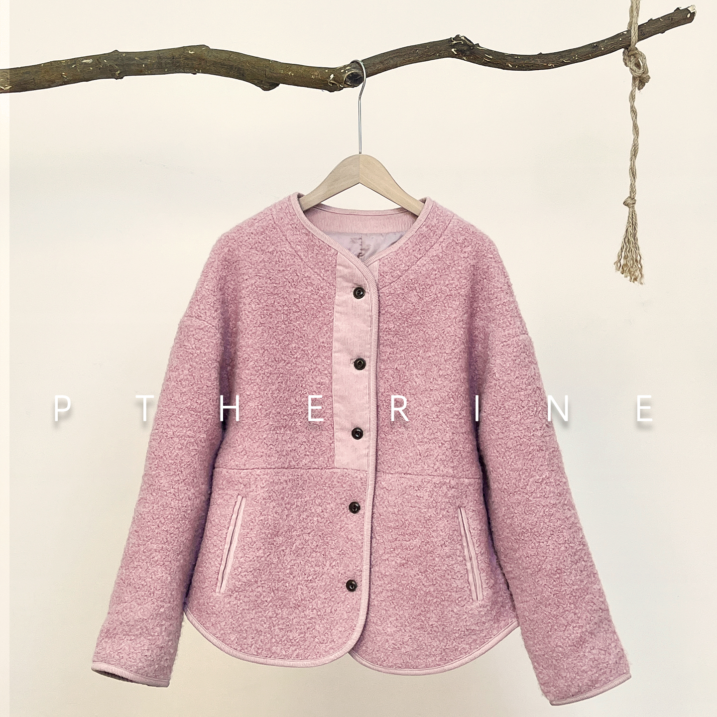 普瑟琳/PTHERINE秋冬设计感氛围毛呢外套