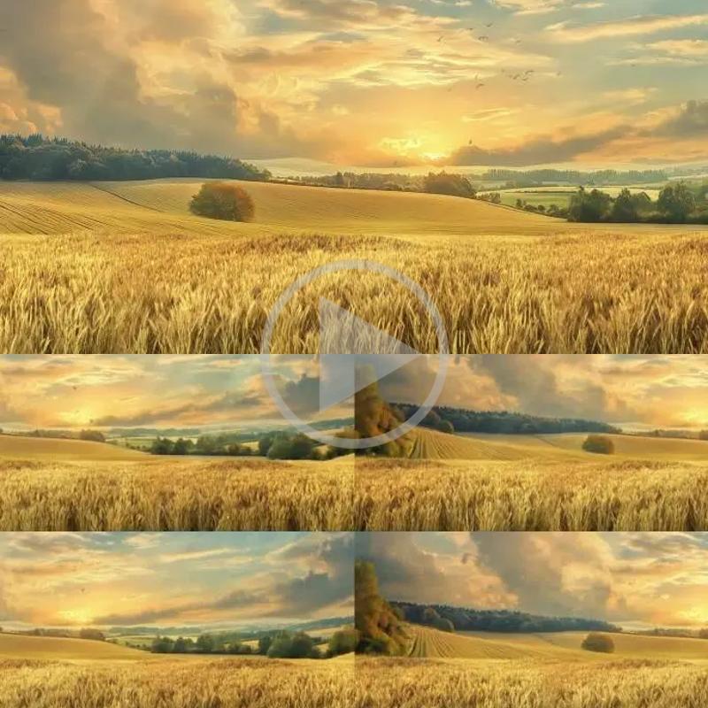 4K高清视频素材麦田丰收金黄季节田园风光空镜农业纪录宣传片素材