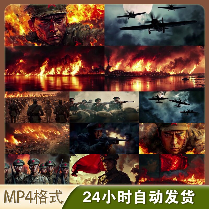 4K高清视频素材革命历史纪录片教育素材建军节爱国主题视频合集