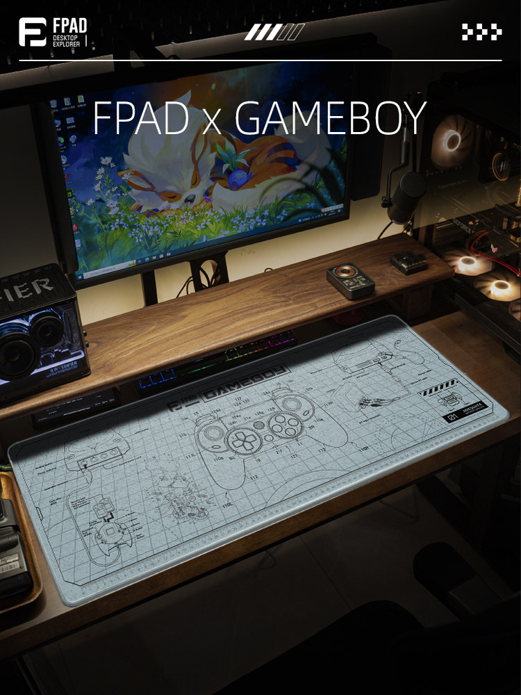 FPAD富派德GAMEBOY超大电竞鼠标垫桌垫线稿男桌搭游戏专用细面