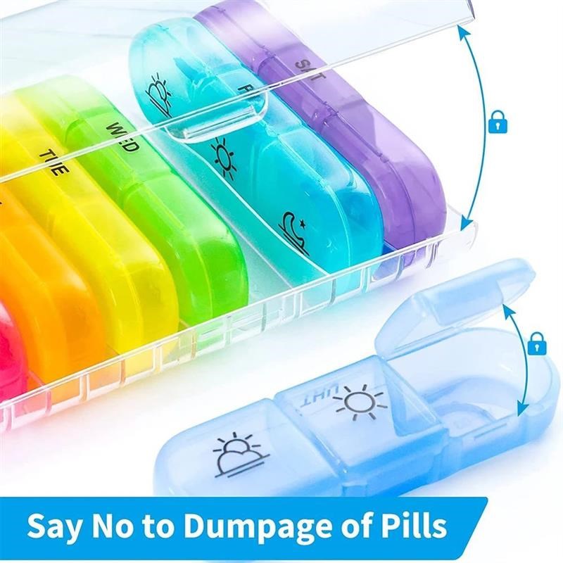 1 Set Pill Box 7 ndays Organizer 21 grids 3 Times One Day Po