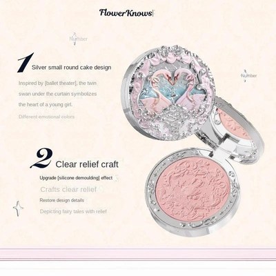Flower Knows Swann Ballet Velvet Embossed Blush Matte Makeup