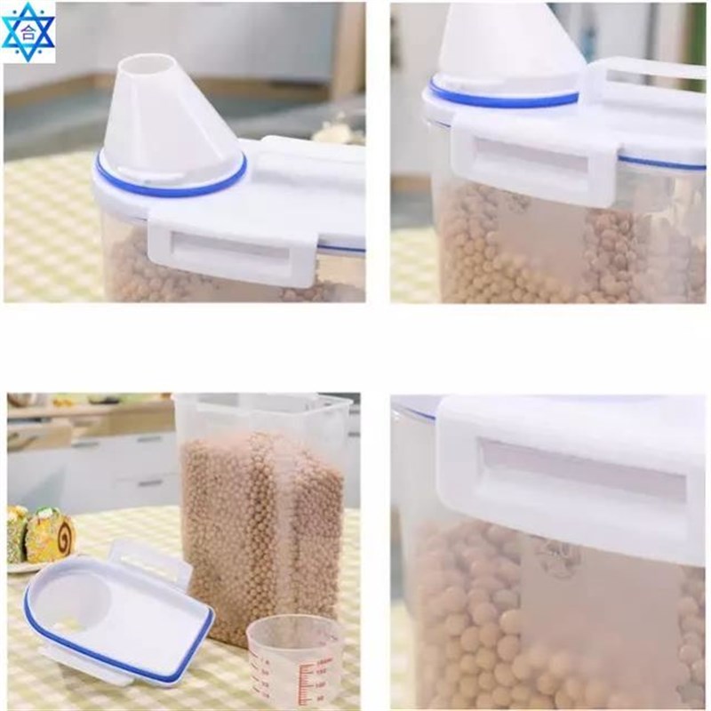 2L Plastic Cereal Dispenser Storage Box FooOd Rice Container
