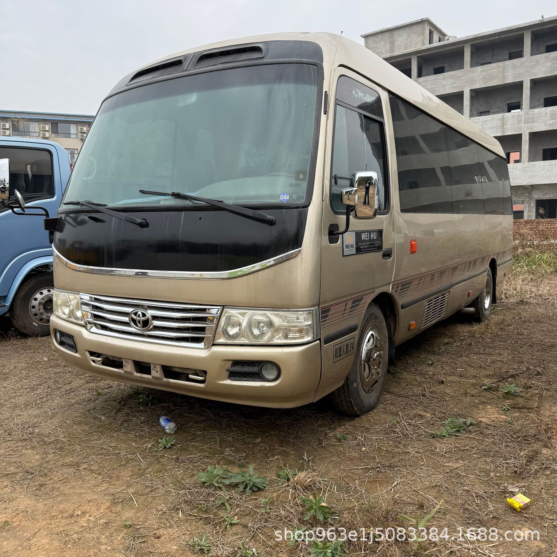 外贸出口非洲考斯特客车 19-23座中型客车 电动门海狮中巴车