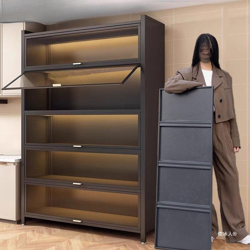 钢制书柜带门儿童书架落地家用置物柜客厅储物柜防尘铁艺收纳柜