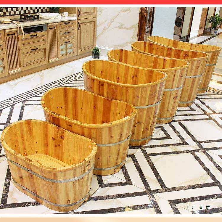 木桶浴桶泡澡桶婴儿洗澡桶儿童洗澡盆大人实木桶成人家用全身浴缸