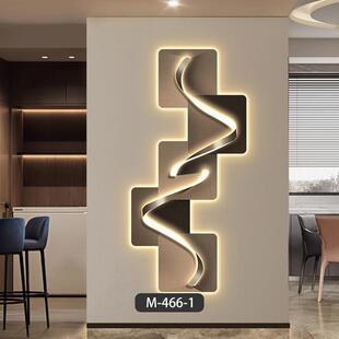 现代简约入户玄关装饰画抽象几何线条正对门走廊挂画LED灯光壁画