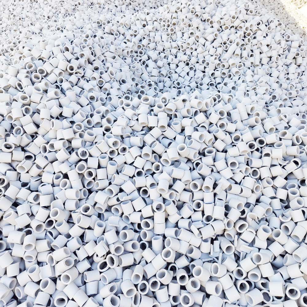 江西五丰陶瓷【五峰山牌】陶瓷拉西环填料化工塔用散堆填料