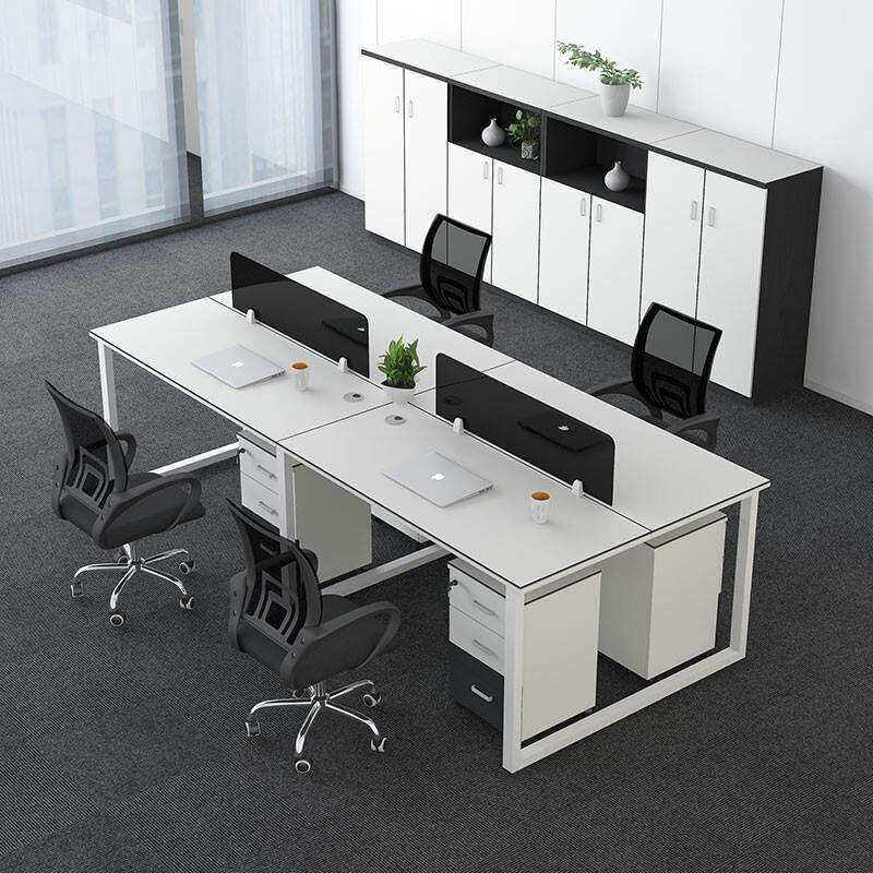 职员办公桌椅多人位多配色电脑隔断可拆卸屏风职员工位带活动柜