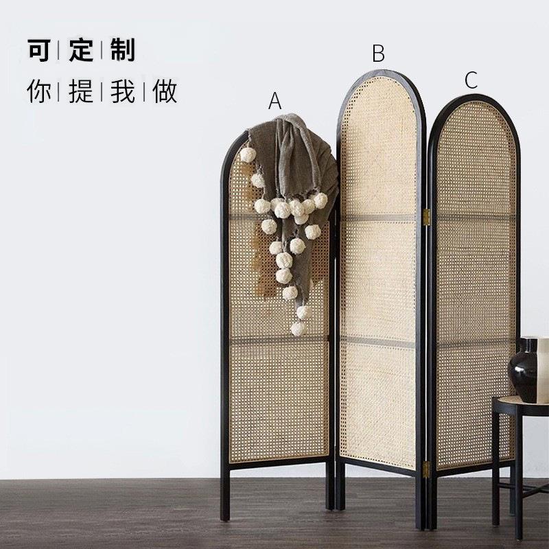 复古实木屏风客厅隔断卧室遮挡家用小户型移动装饰折叠新中式