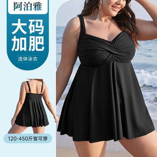 肥婆大码 黑色遮肚连体泳衣多色bikini女胖舒适泳衣 女士泳装