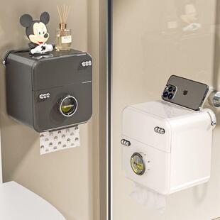 厕所纸巾盒卫生间抽纸盒悬挂式壁挂式吸盘式免打孔轻奢感家用