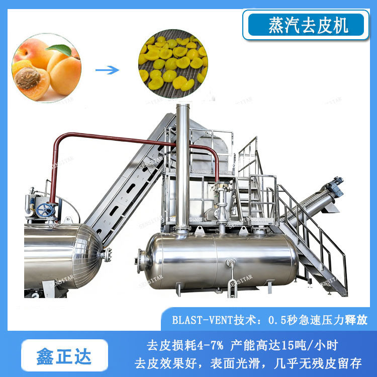 高压蒸汽果蔬去皮机黄桃罐头设备