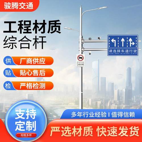 多功能杆路灯指示牌监控安全标识智慧多合一杆
