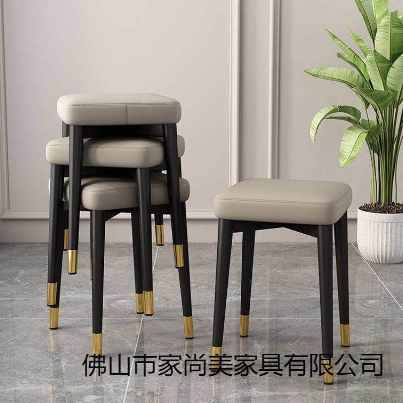 轻奢凳子可叠放椅子家用现代简约梳妆凳方凳矮凳板凳餐桌凳子餐椅